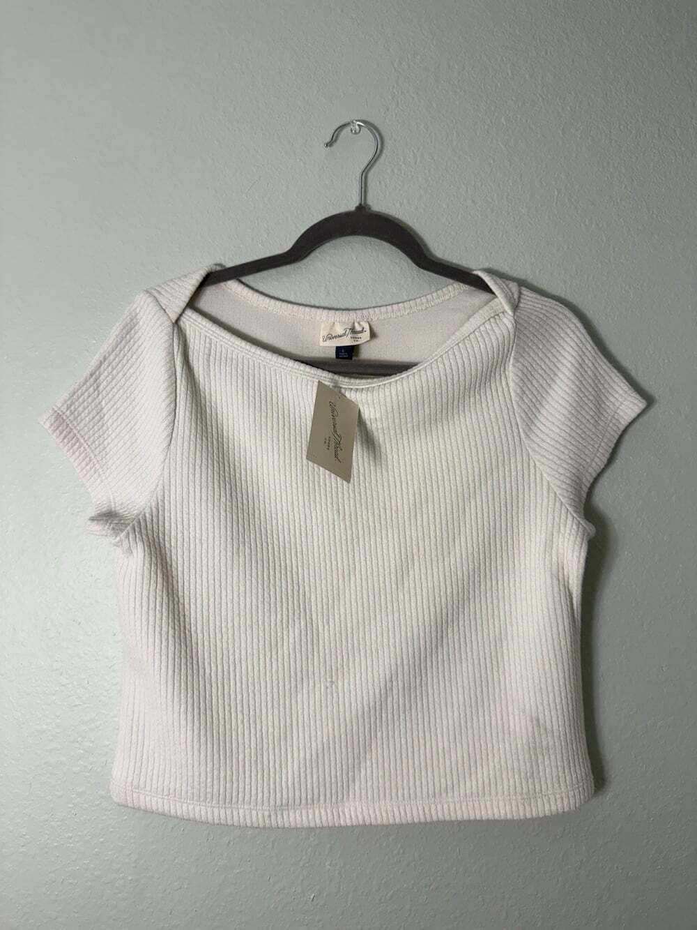 Women’s Universal Threads Large Ribbed Top Blouse - Cream